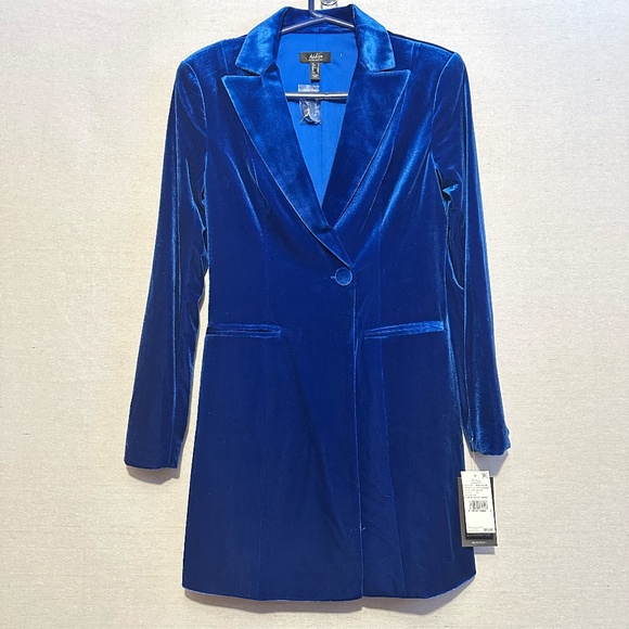 NWT Aidan Mattox Tuxedo Velvet Dress - size 0 - Picture 4 of 9